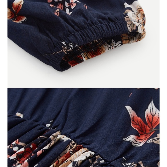 Black Floral Long Sleeve Dress - Picture 5 of 8